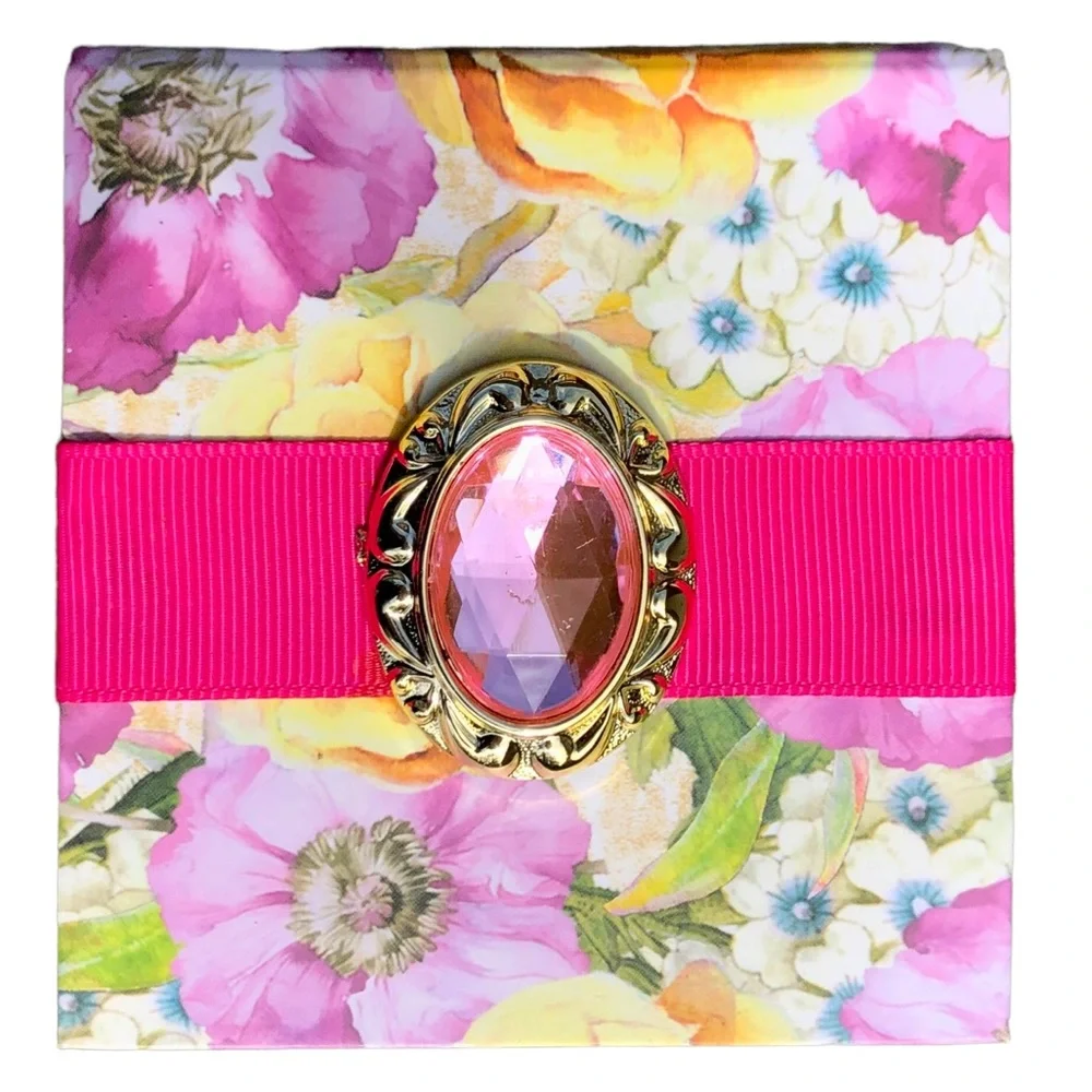 Lily McGee Floral Brooch Embellished Hardcover Purse Notepad